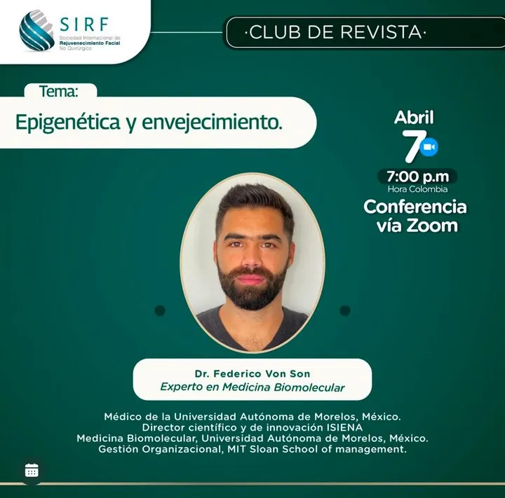 Afiche del Club de Revista: Epigenética y envejecimiento, con Federico von Son