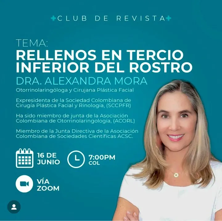 Afiche del Club de Revista: Rellenos en el tercio inferior del rostro, con Alexandra Mora