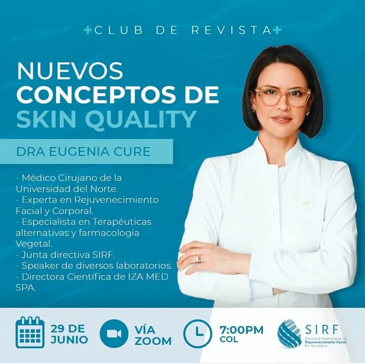 Afiche del Club de Revista: Nuevos conceptos de skin quality, con Eugenia Cure