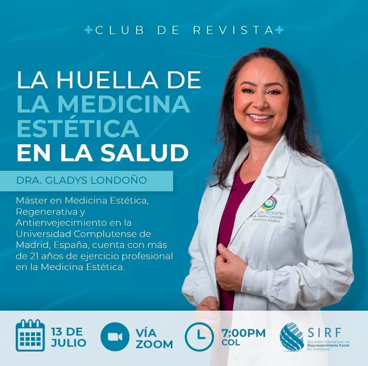 Afiche del Club de Revista: La huella de la medicina estética en la salud, con Gladys Londoño