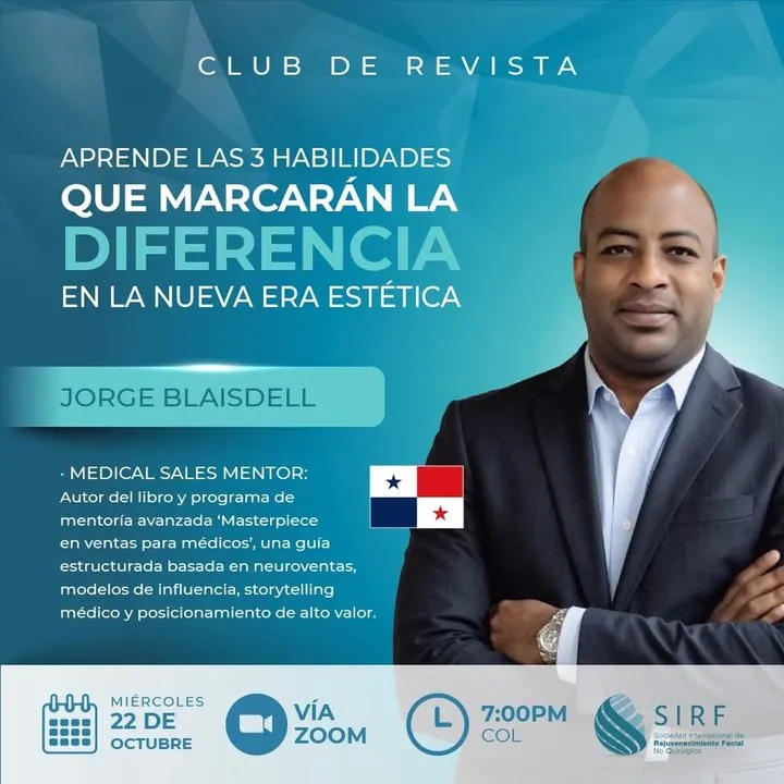 Afiche del Club de Revista: Las 3 habilidades que marcarán la diferencia en la nueva era estética, con Jorge Blaisdell