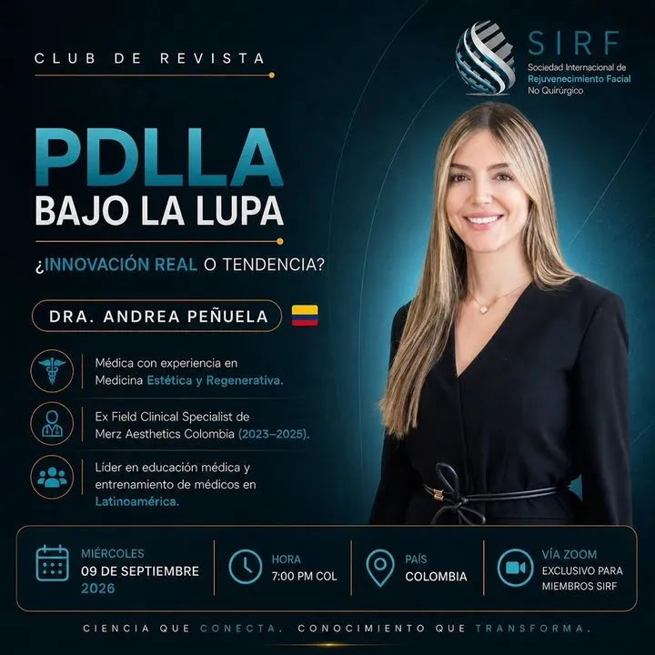 Afiche del Club de Revista: PDLLA bajo la lupa: ¿innovación real o tendencia?, con Andrea Peñuela