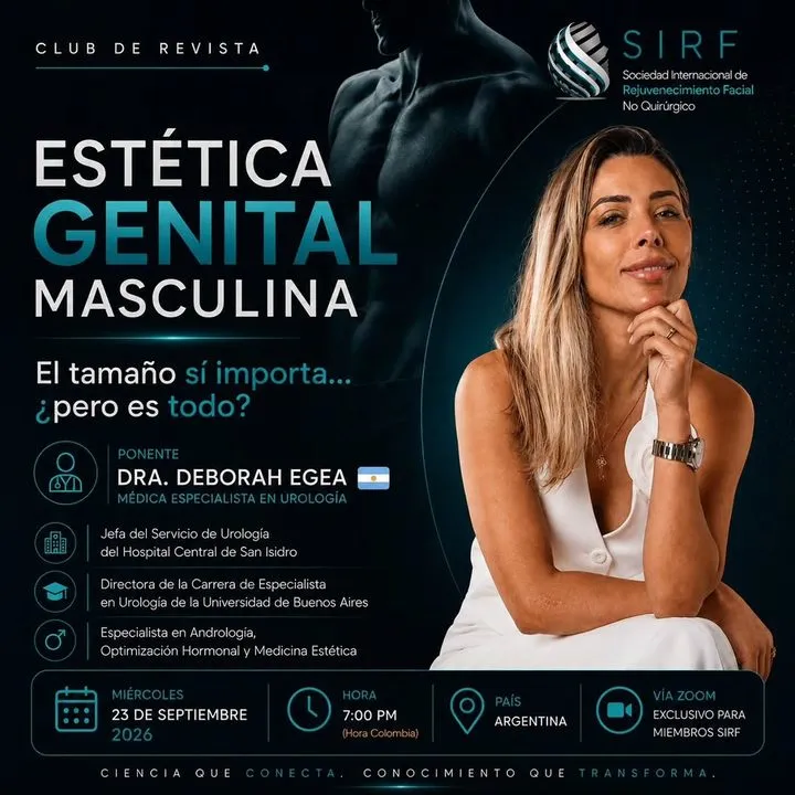 Afiche del Club de Revista: Estética genital masculina: el tamaño sí importa… ¿pero es todo?, con Deborah Egea